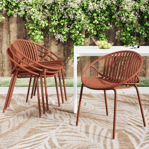 Patio Dining Chairs Stackable Chairs with Breathable Design,Modern